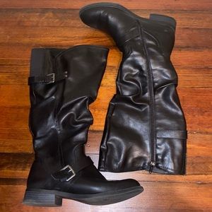 black riding boots